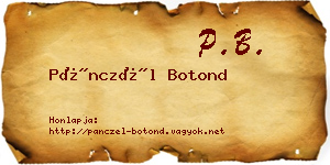 Pánczél Botond névjegykártya